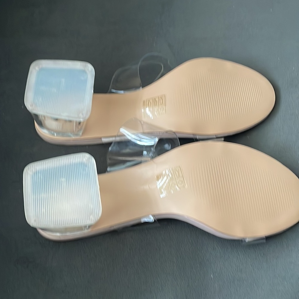 NWOT Womens Two-Piece Clear Vinyl Dress Sandals - Picture 4 of 6